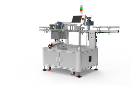 纸盒平面转角不干胶贴标机